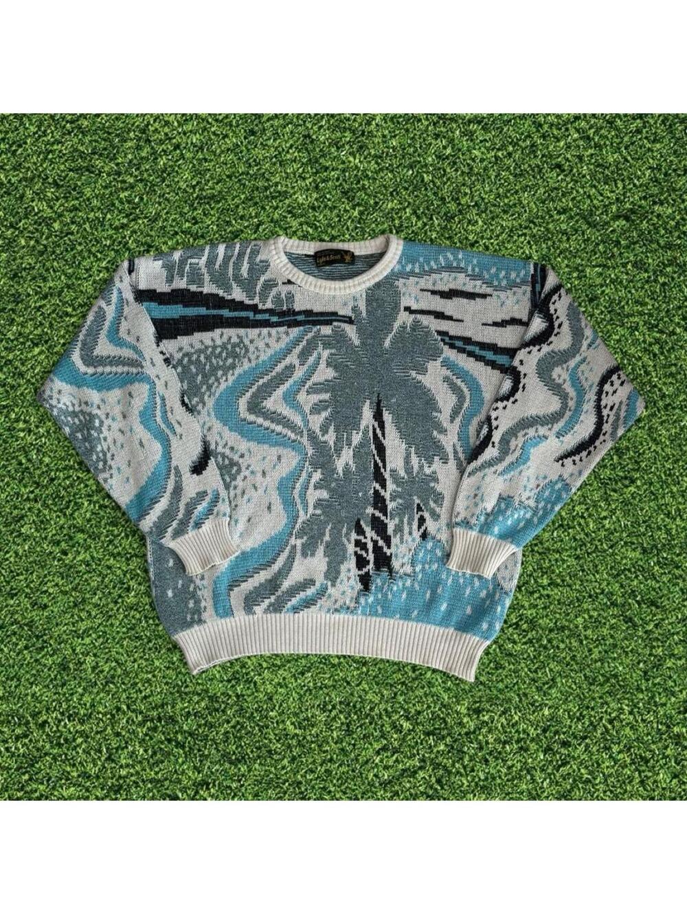 Vintage Lyle & Scott Italy Abstract Pattern Boxy Sweater